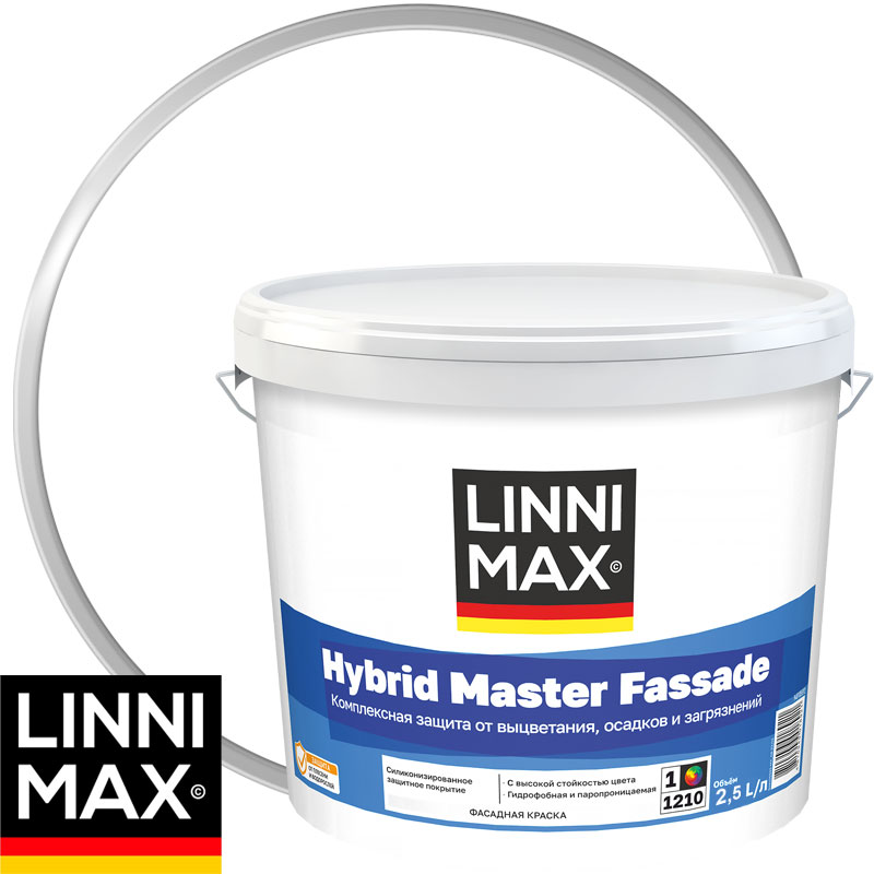 Краска фасадная «LINNIMAX Hybrid Master Fassade» Белая матовая 2,5 л