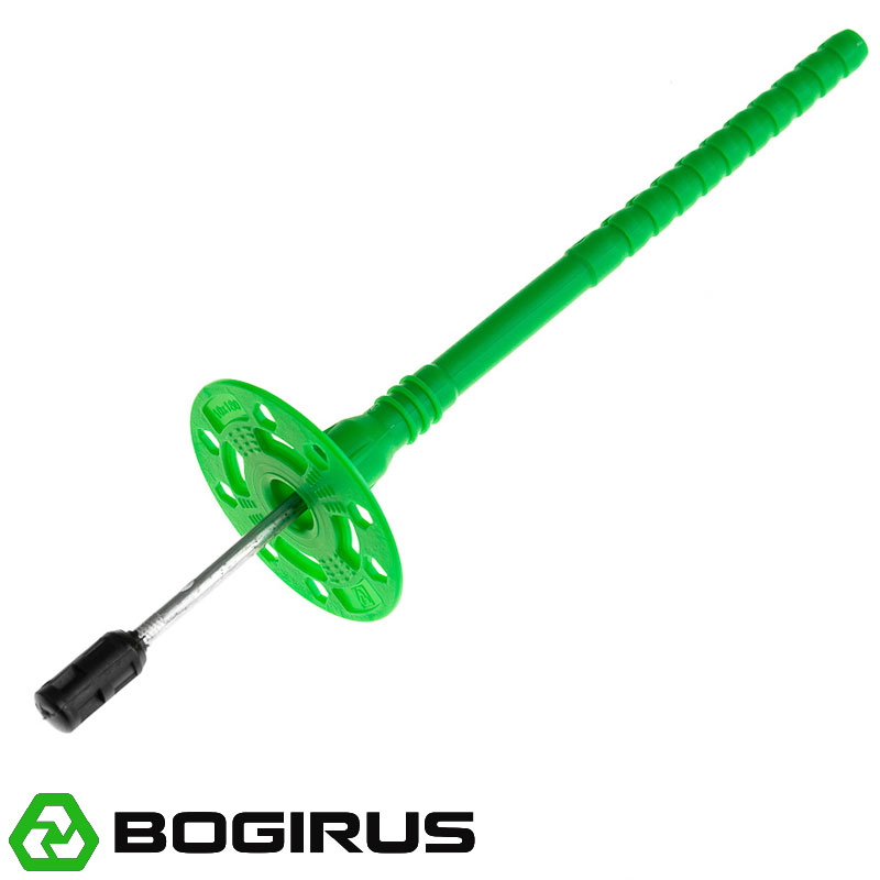 Дюбель для теплоизоляции BOGIRUS 10х180 мм с металлическим гвоздем с термоголовкой (400 штук)