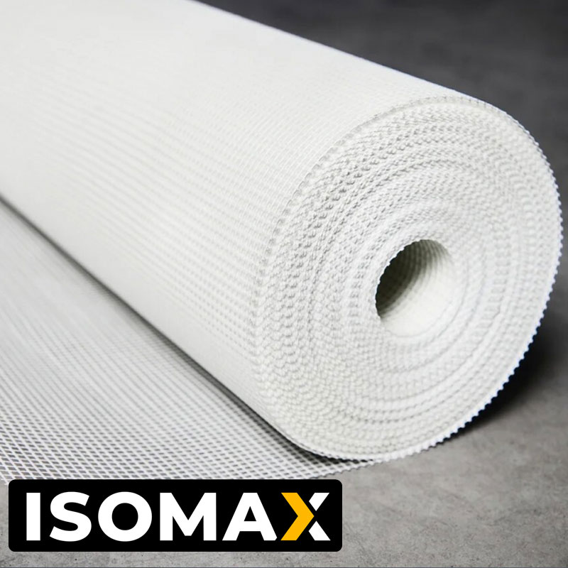Сетка стеклотканевая фасадная ISOMAX-160 ячейка 5х5 мм рулон 1х50 плотность 160 г/м2