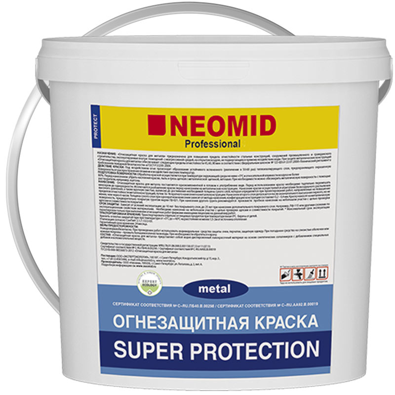 Краска огнезащитная для металла «NEOMID Super Protection Белая» 25 кг
