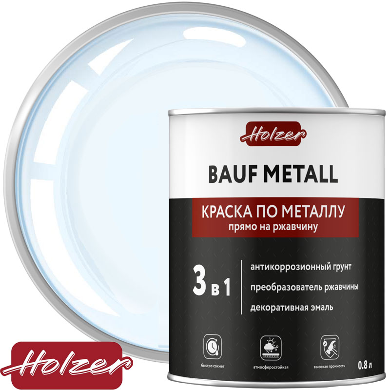 Эмаль алкидная для дерева и металла «Holzer BAUF METALL» Бесцветная база C глянцевая 0,8 л