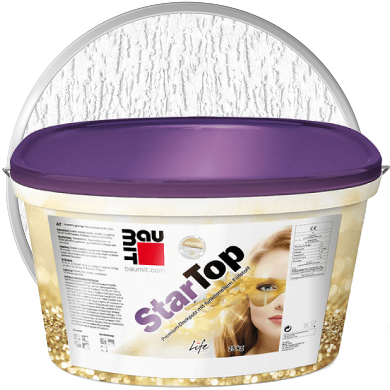 Штукатурка декоративная силиконовая «BAUMIT StarTop Белая Короед 2 мм» 25 кг
