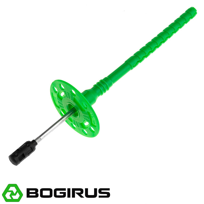 Дюбель для теплоизоляции BOGIRUS 10х160 мм с металлическим гвоздем с термоголовкой (400 штук)