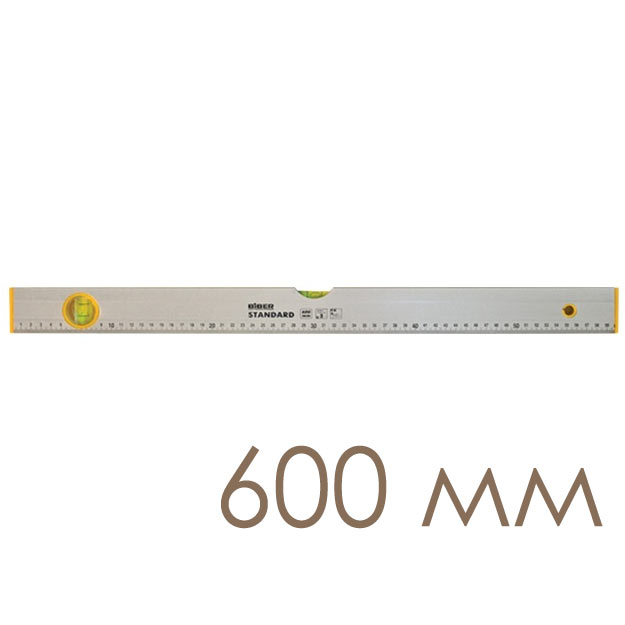 Уровень коробчатый BIBER Standard 600 мм 2 глазка