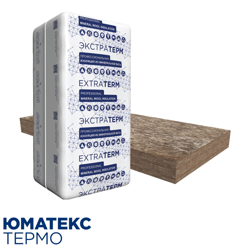 Минеральная вата «ЭКСТРАТЕРМ С-Плит Umatex Termo» 1200*600*100 мм (5,760 м²/0,576 м³/8 плит)