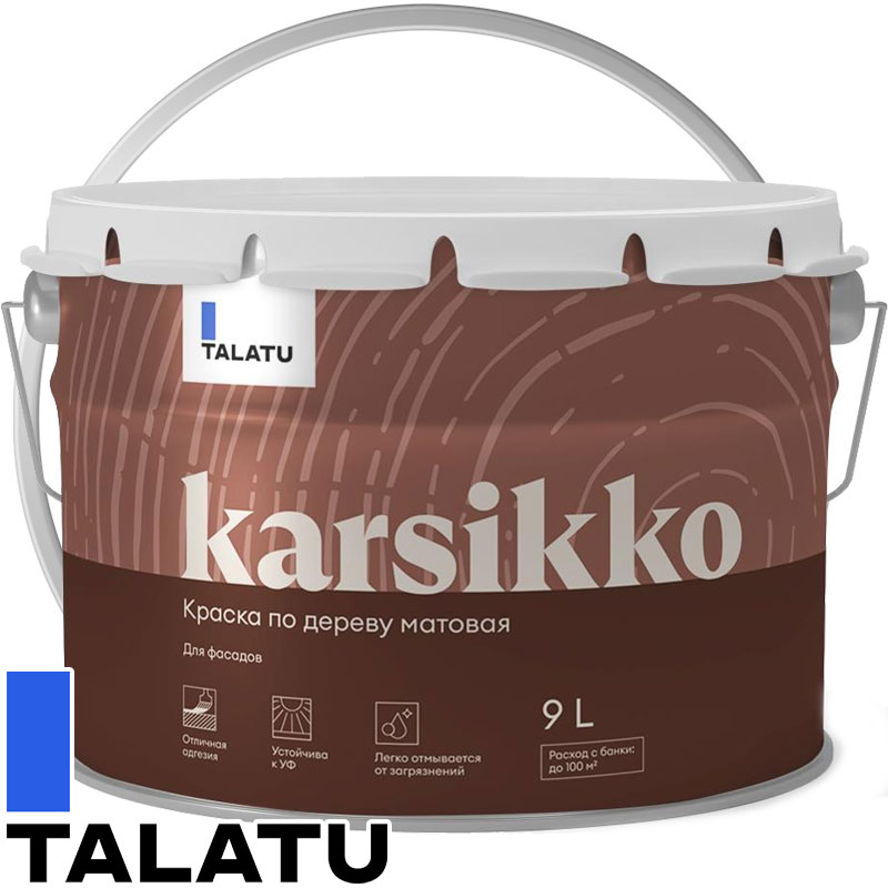 Краска фасадная полиакриловая «TALATU KARSIKKO» Белая матовая База А 9 л