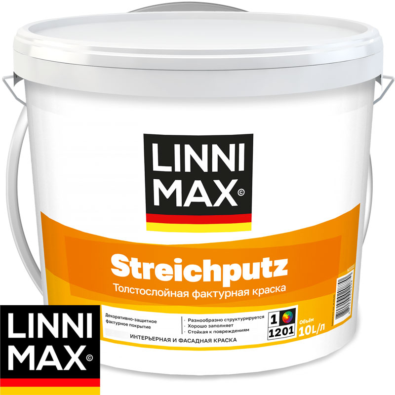Штукатурка декоративная фактурная «LINNIMAX Streichputz» Белая матовая» 16 кг