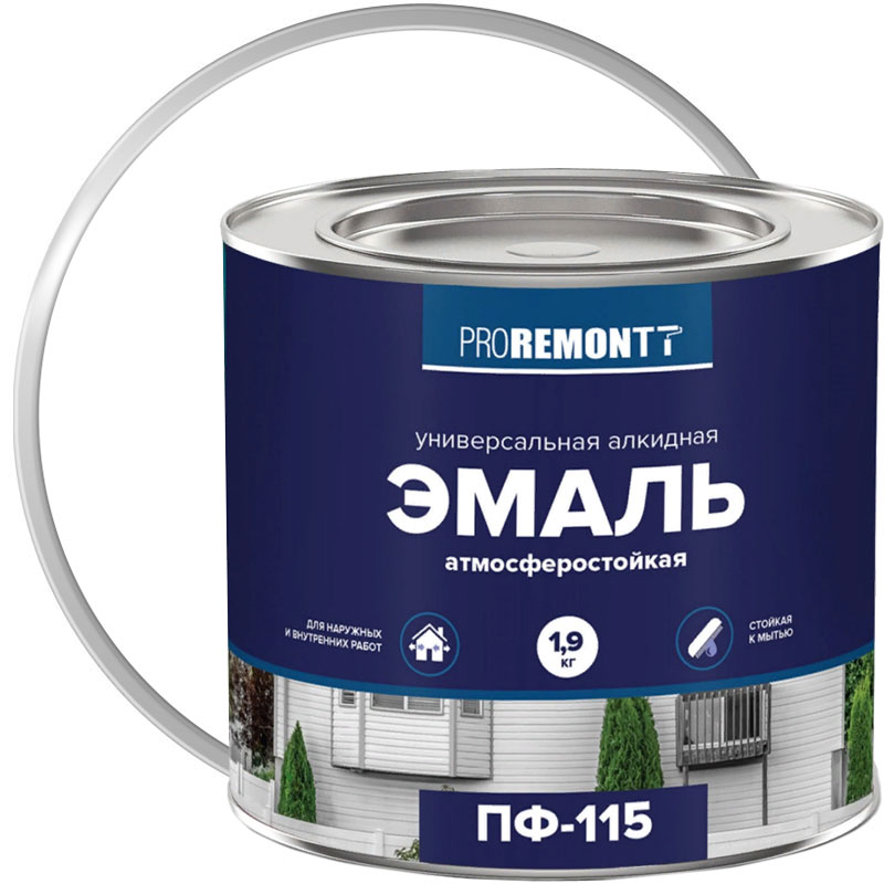 Эмаль ПФ-115 PROREMONTT Белая матовая 1,9 кг