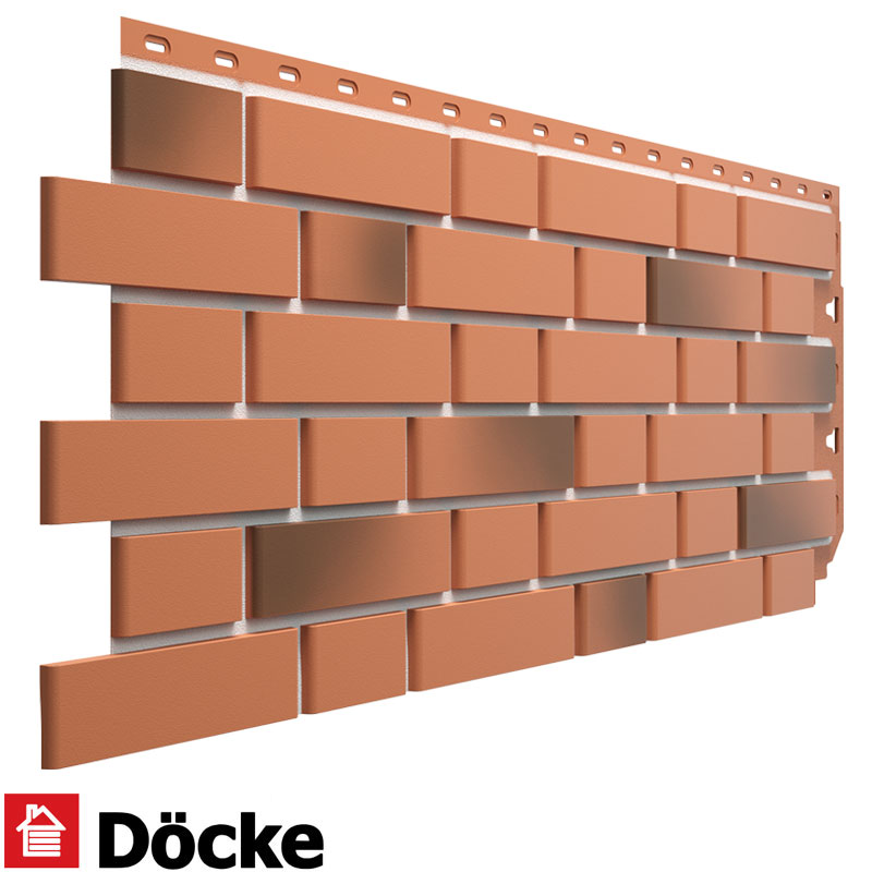 Фасадная панель полипропиленовая Docke Standard, коллекция Флемиш, Красный жженый 1095 мм×420 мм
