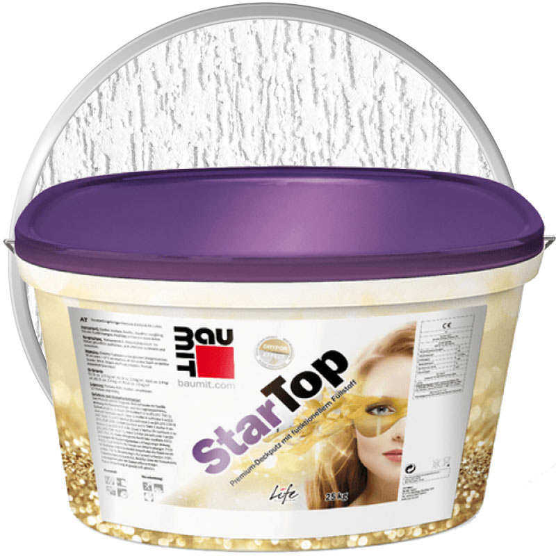 Штукатурка декоративная силиконовая «BAUMIT StarTop Белая Короед 3 мм» 25 кг
