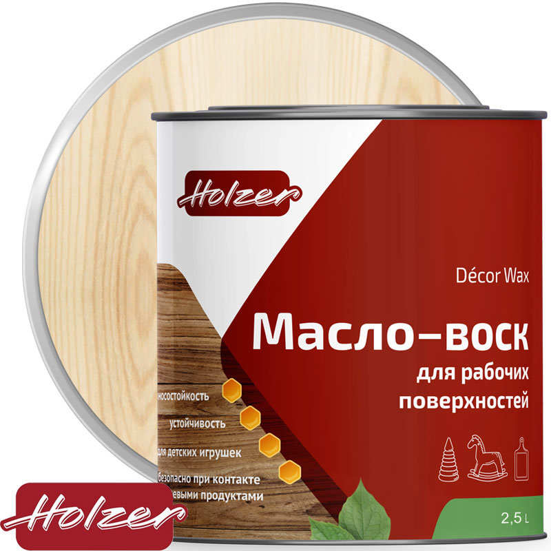 Масло для различных поверхностей «Holzer DÉCOR WAX» Бесцветное 2,5 л