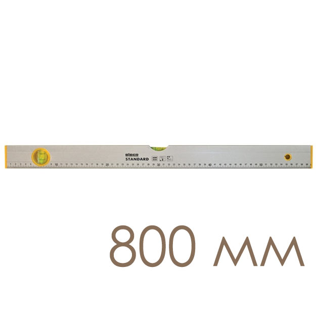 Уровень коробчатый BIBER Standard 800 мм 2 глазка