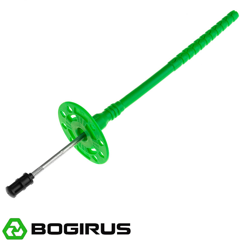 Дюбель для теплоизоляции BOGIRUS 10х200 мм с металлическим гвоздем с термоголовкой (400 штук)