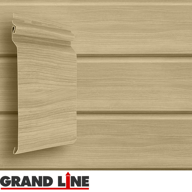 Сайдинг виниловый Grand Line Design Natural-брус Tundra Ясень 3000х182 мм