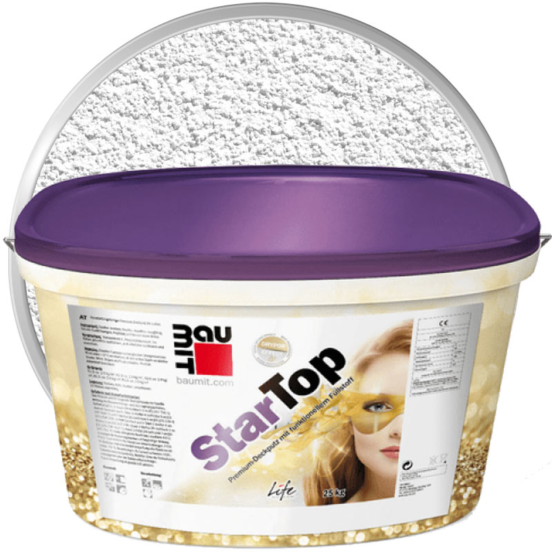 Штукатурка декоративная силиконовая «BAUMIT StarTop Белая Шуба 1.5 мм» 25 кг