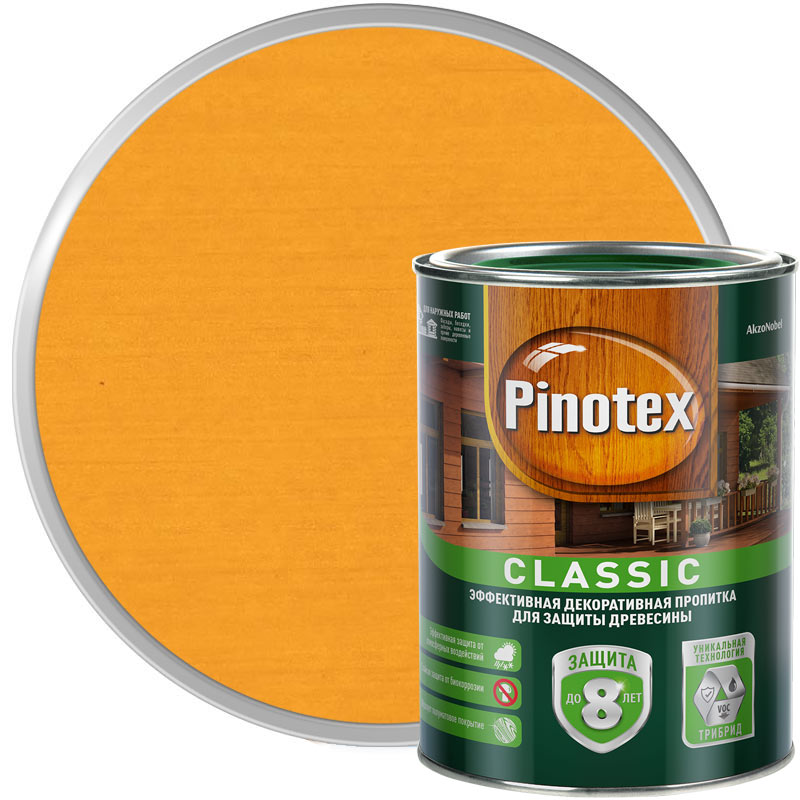 Антисептик декоративный для дерева «PINOTEX Classic Орегон полуматовый» 1 л