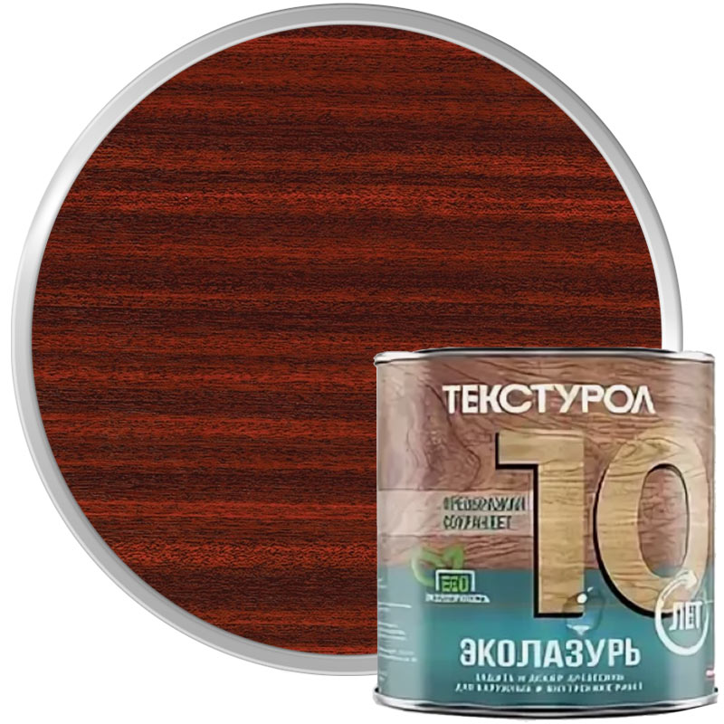 Лазурь водная с УФ-защитой для дерева «ТЕКСТУРОЛ ЭкоЛазурь Махагон полуглянцевая» 1 л