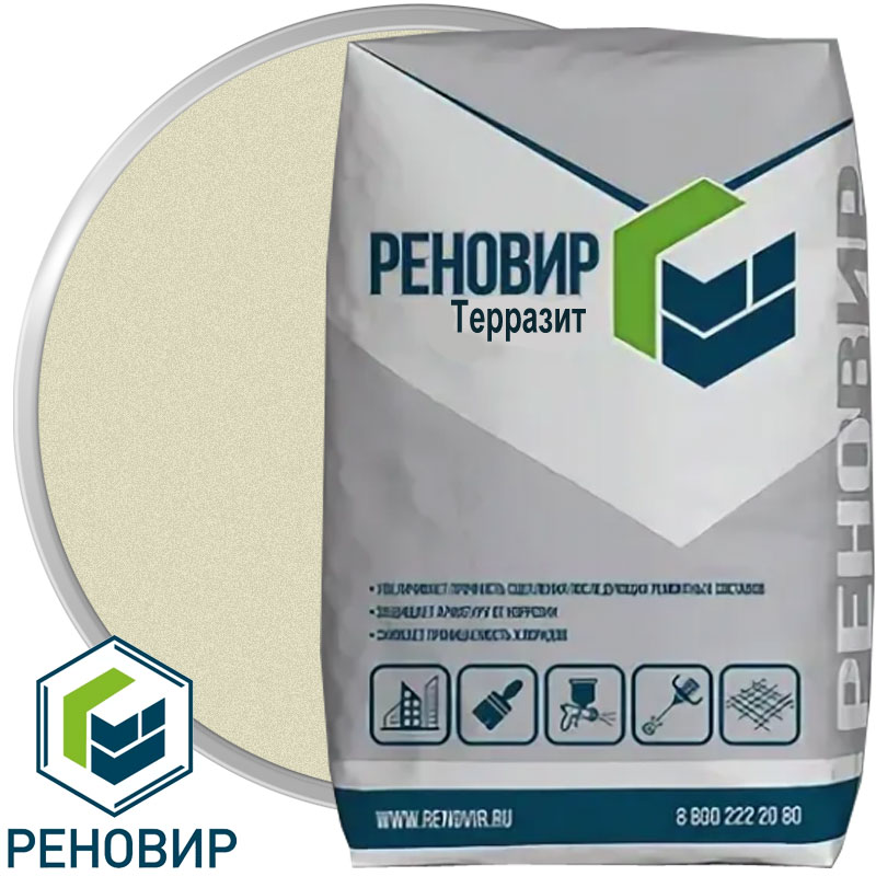 Штукатурка декоративная известково-цементная «РЕНОВИР Терразит» 25 кг