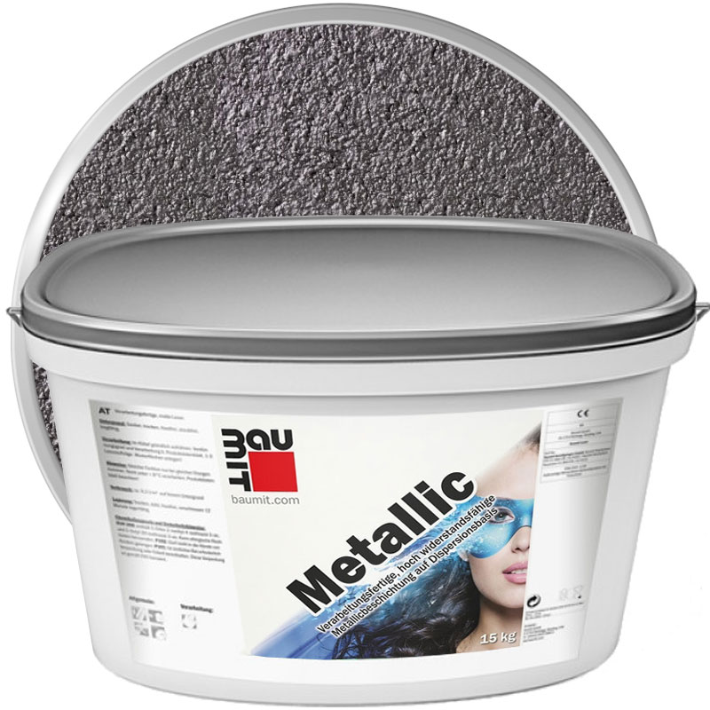 Декоративное покрытие с металлическим эффектом «BAUMIT Metallic Platin 747M» 14 л