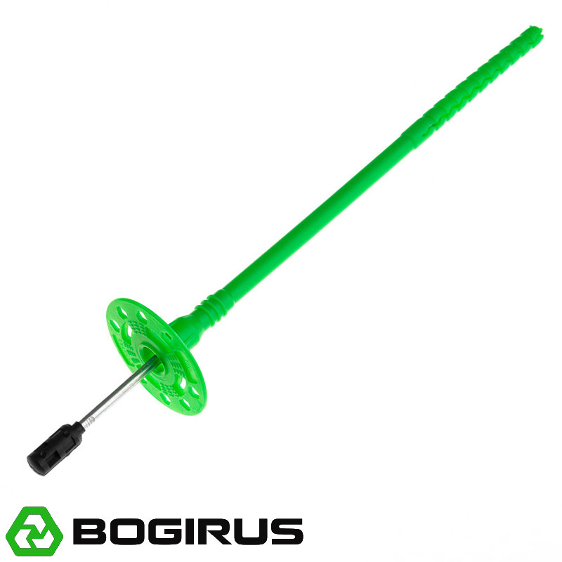 Дюбель для теплоизоляции BOGIRUS 10х260 мм с металлическим гвоздем с термоголовкой (300 штук)