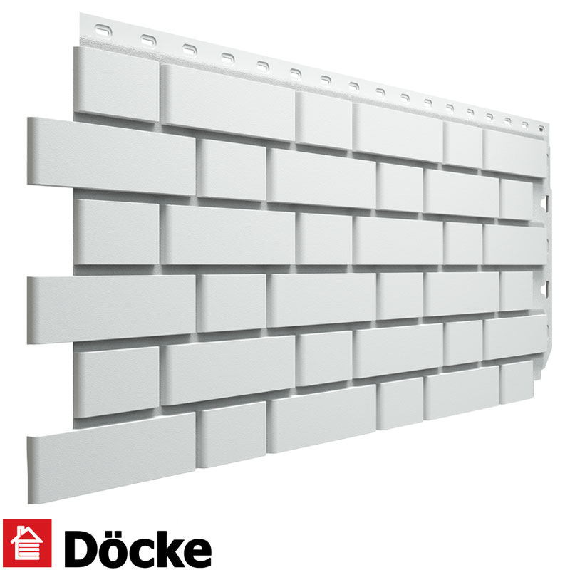 Фасадная панель полипропиленовая Docke Standard, коллекция Флемиш, Белый 1095 мм×420 мм